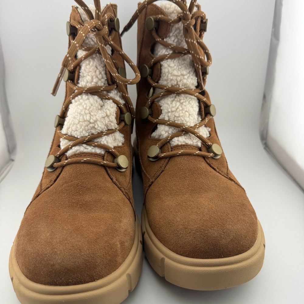 Sorel Ona Rmx Glacy WP Boots 8 Brown Waterproof‎ Suede Shearling NL5123-242